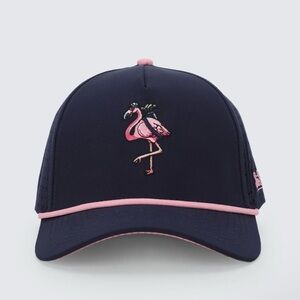 NWOT BirdieBoss Golf Flamingo Fairway Hat Snapback Navy Blue Mens Womens Unisex